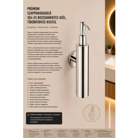Prémiový dávkovač mydla – nerez 304, zrkadlový lesk