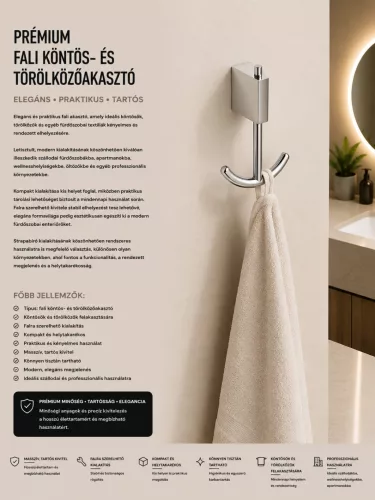 Prémiový nástenný háčik na župan a uterák
