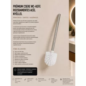 Prémiová náhradná WC kefa s nerezovou rúčkou