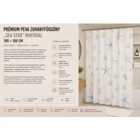   Prémiový sprchový záves z PEVA so vzorom „Sea Star“ – 180 × 180 cm