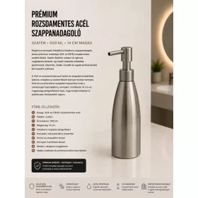 Prémiový nerezový dávkovač mydla – satén, 500 ml