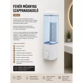 Biely plastový dávkovač mydla – 400 ml