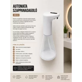 Automatický dávkovač mydla – biely, 480 ml