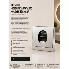   Prémiový zásobník hygienických vrecúšok pre ženy – nerez, zrkadlový lesk