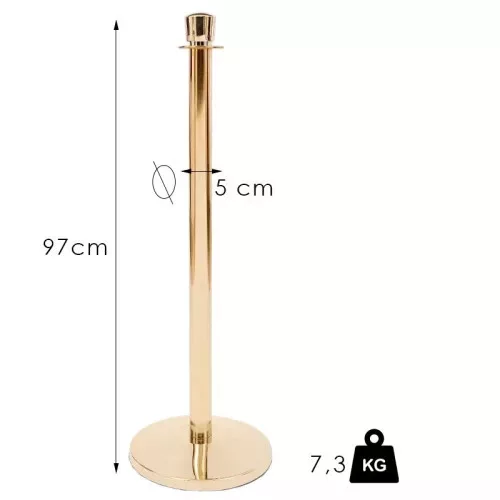 Zlatý zahradzovací stĺpik s lanom, 7,3kg (KOAC)