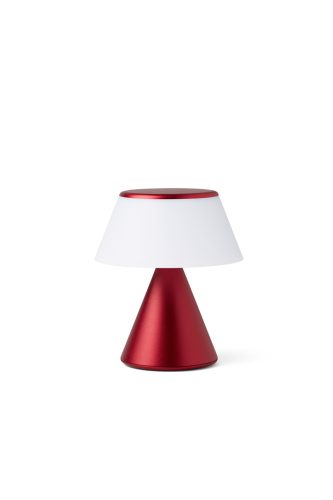Prenosná LED lampa Lexon Luma M so synchronizáciou farieb - tmavo červená