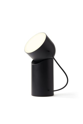 Prenosná LED lampa Lexon Orbe s pohyblivou hlavou - čierna