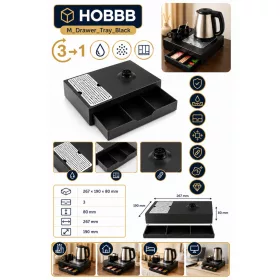 HOBBB Sæby podnos pre hostí, čierny