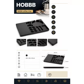 HOBBB Rudkøbing melamínový podnos pre hostí, čierny