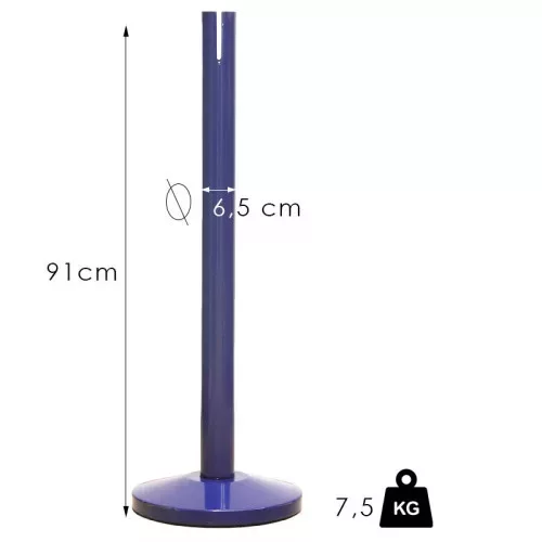 Štandardný zahradzovací Stĺpik s pásom, 2.4m, bez pásu (NO-blue)
