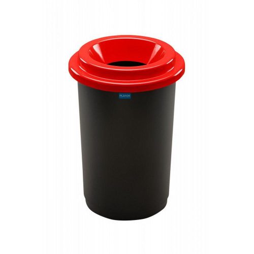 Plafor ECO kruhový, valcový odpadkový kôš 50L čierno/červený