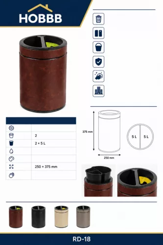 HOBBB Hjarnø odpadkový kôš na triedený odpad do izby pre hostí, 10 l