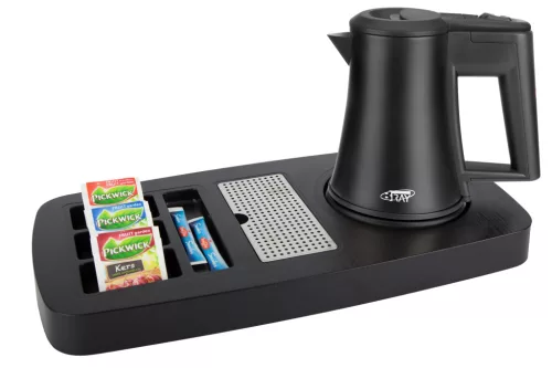 Btray Sense podnos + Star rýchlovarná kanvica, 0,5 l, čierna + 2 biele šálky – súprava