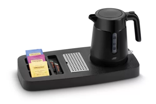 Btray Sense podnos + Salsa rýchlovarná kanvica, 1 l, čierna – súprava