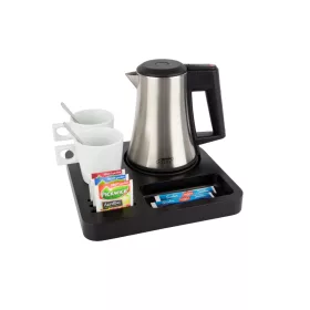   Btray Slim podnos + Star rýchlovarná kanvica, 0,5 l + 2 biele šálky – súprava
