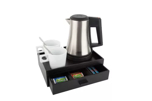 Btray Smart podnos + Star rýchlovarná kanvica, 0,5 l + 2 biele šálky – súprava