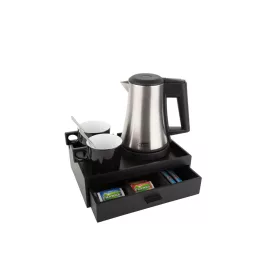   Btray Smart podnos + Star rýchlovarná kanvica, 0,5 l + 2 čierne šálky – súprava