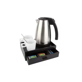   Btray Smart podnos + Style rýchlovarná kanvica, 1 l + 2 biele šálky – súprava