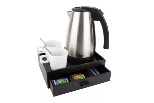 Btray Smart podnos + Style rýchlovarná kanvica, 1 l + 2 biele šálky – súprava