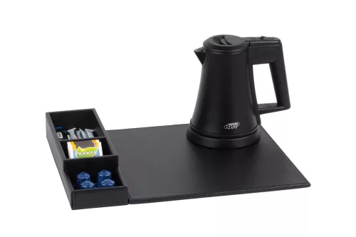 Btray Snap podnos + Star rýchlovarná kanvica, 0,5 l, čierna + 2 biele šálky – súprava