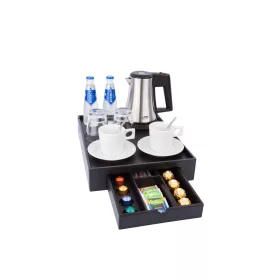   Btray Space podnos + Star rýchlovarná kanvica, 0,5 l + 2 biele šálky – súprava