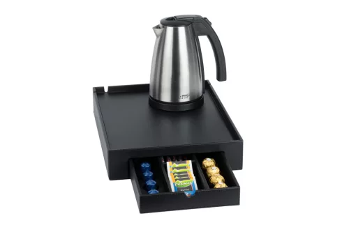 Btray Space podnos + Style rýchlovarná kanvica, 1 l + 2 biele šálky – súprava