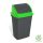 Odpadkový kôš Planet s výklopným vekom, plast, antracit/zelený, 50 l