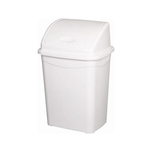 Nádoba na odpadky Planet s výklopným vekom, plast, luxusná biela, 9 l