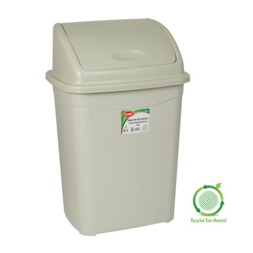 Nádoba na odpadky Planet s výklopným vekom, plast, šedá eko, 16 l