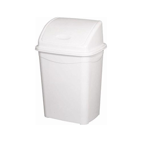 Nádoba na odpadky Planet s výklopným vekom, plast, luxusná biela, 50 l
