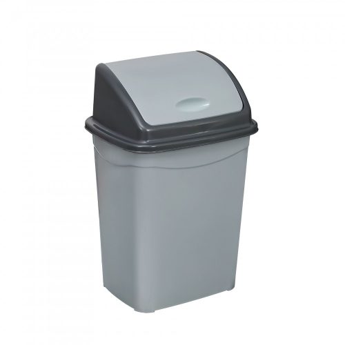 Nádoba na odpadky Planet s výklopným vekom, plast, sivá/antracitová, 50 l