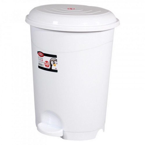 Planet Pedálový kôš, plastový, LUXURY biely, s vyberateľným košíkom, 6L NO2
