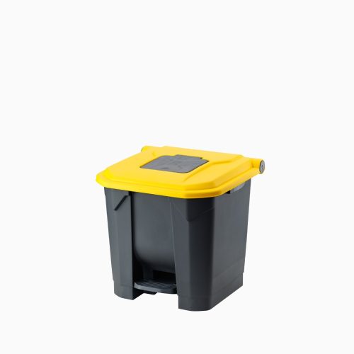 Nádoba na zber odpadu Planet Selective, plastová, pedálová, čierno/žltá, 30L