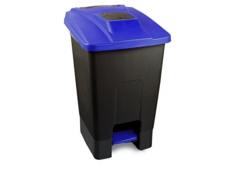 Nádoba na zber odpadu Planet Selective, plastová, pedálová, čierno/modrá, 100L