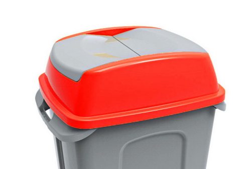 Veko odpadkového koša Planet Hippo, plastové, červené, 50L