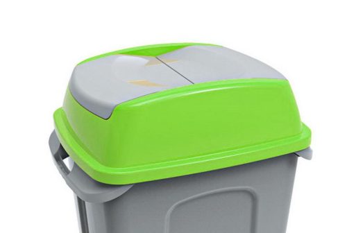 Veko zberného koša na odpadky Planet Hippo, plastové, zelené, 50L