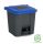 Nádoba na zber odpadu Planet Selective, plast, pedálová, antracit/modrá, 30L