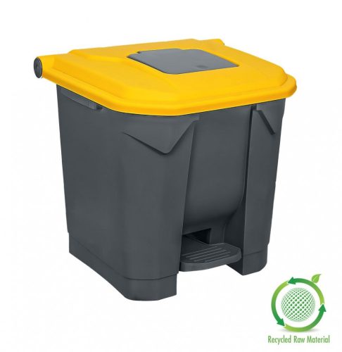 Nádoba na zber odpadu Planet Selective, plast, pedálová, antracit/žltá, 30L