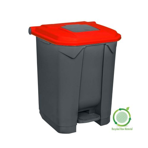 Nádoba na zber odpadu Planet Selective, plastová, pedálová, antracitová, červená, 50L
