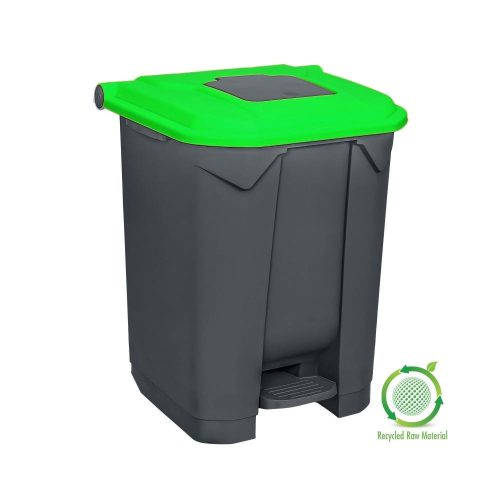 Nádoba na zber odpadu Planet Selective, plastová, pedálová, antracitová, zelená, 50L