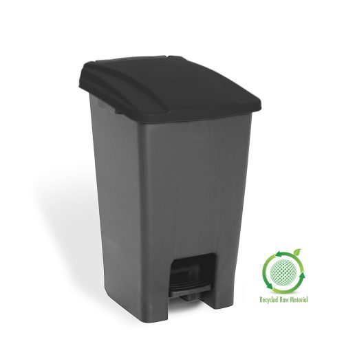 Nádoba na zber odpadu Planet Selective, plast, pedálová, antracit/čierna, 70L