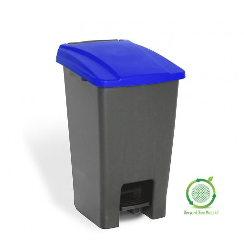 Nádoba na zber odpadu Planet Selective, plast, pedálová, antracit/modrá, 70L