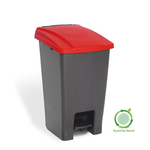 Nádoba na zber odpadu Planet Selective, plast, pedálová, antracit/červená, 70L