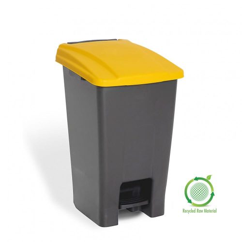 Nádoba na zber odpadu Planet Selective, plastová, pedálová, antracit/žltá, 70L