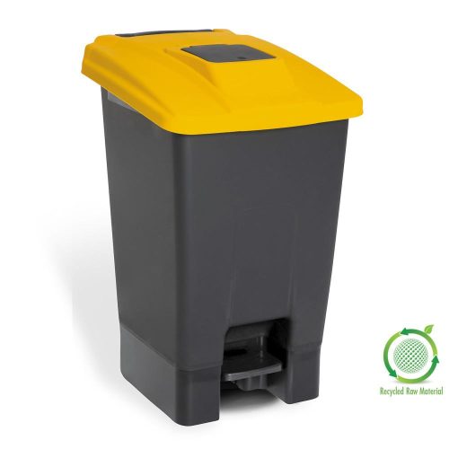 Nádoba na zber odpadu Planet Selective, plastová, pedálová, antracit/žltá, 100L