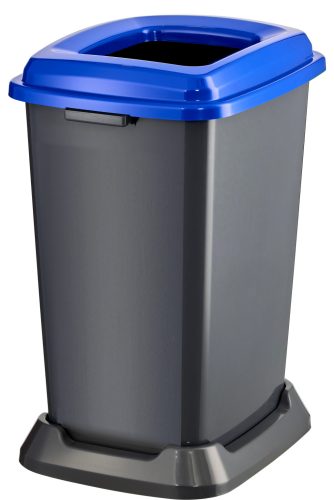 Nádoba na zber odpadu Planet Selective, plast, otvorené veko, modrá, 50L