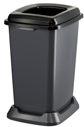 Nádoba na zber odpadu Planet Selective, plast, otvorené veko, čierna, 50L