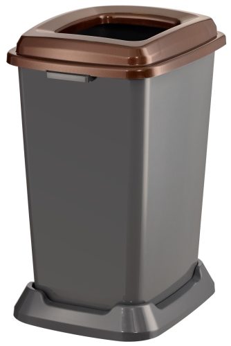 Nádoba na zber odpadu Planet Selective, plast, otvorené veko, hnedá, 50L