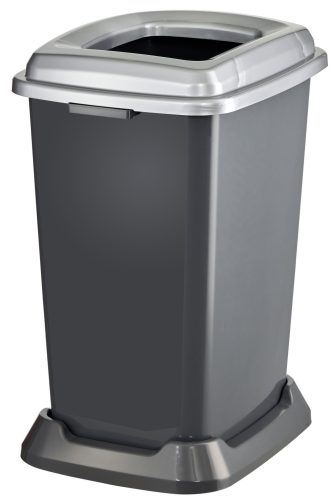 Nádoba na zber odpadu Planet Selective, plast, otvorené veko, farba kov, 50L