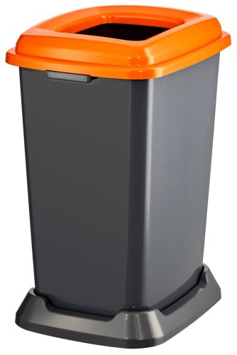 Nádoba na zber odpadu Planet Selective, plast, otvorené veko, oranžová, 50L